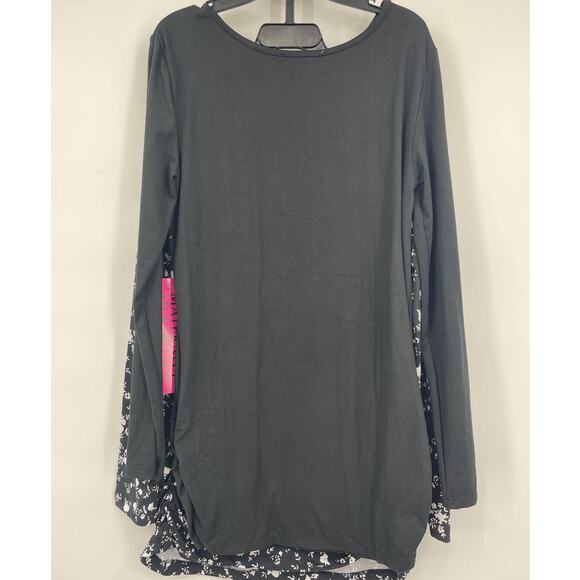 Emma's Expressions Maternity 2 Pack Long Sleeve Black Floral Shirts Tops NEW Sm - Picture 2 of 9